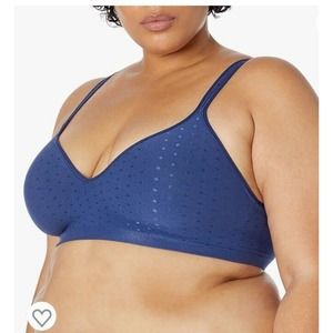 NEW! Bali Sz 38D Comfort Revolution Shaping Wireless Bra DF3463 Blue Navy